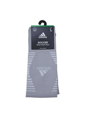 Adidas Soccer Team Speed Socks Large Aeroready Compression Wicking Gray